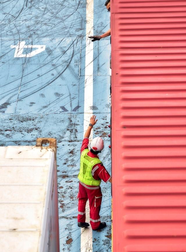 Workers in loading dock
